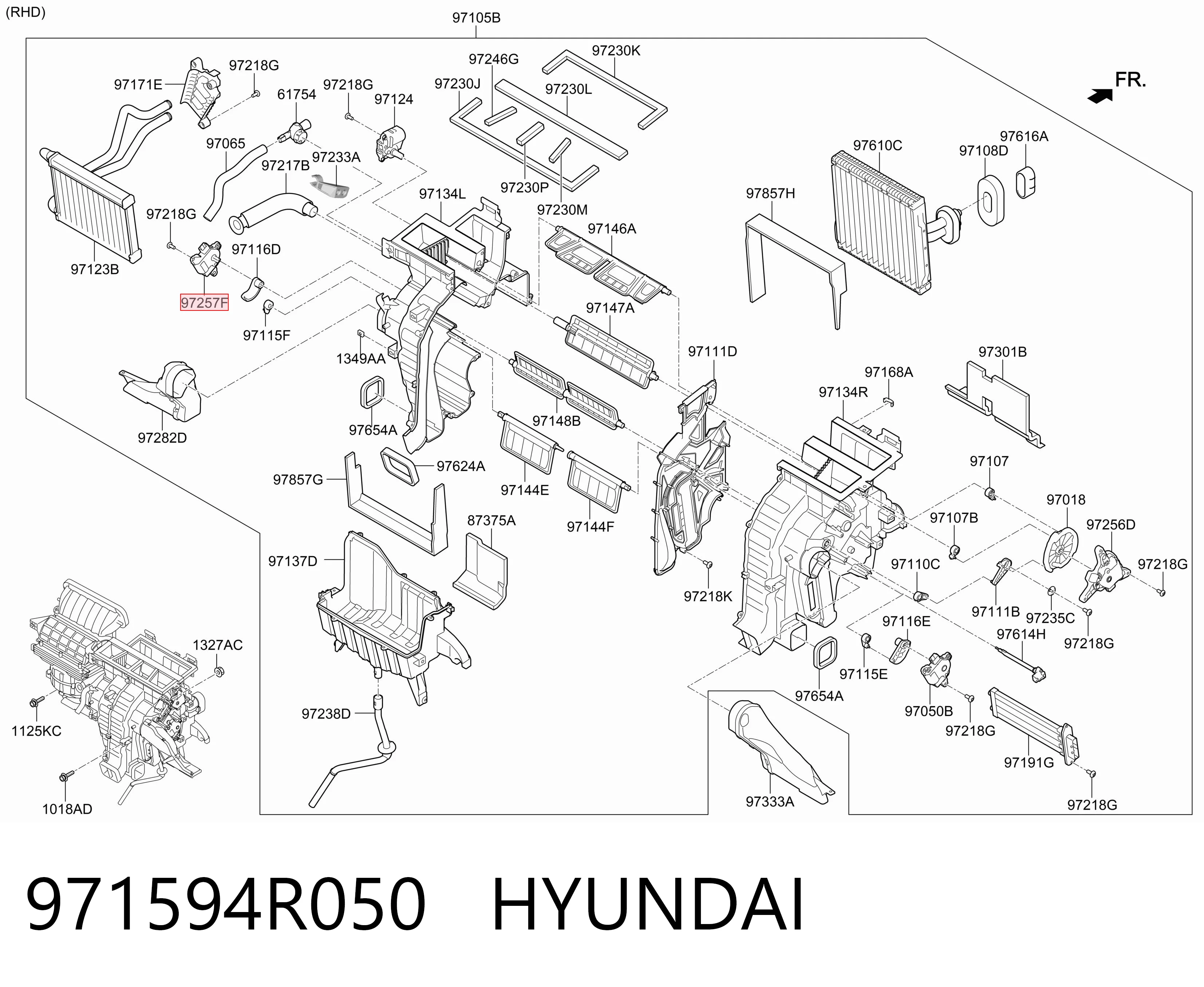 971594R050 Hyundai/Kia Мотор заслінки печі