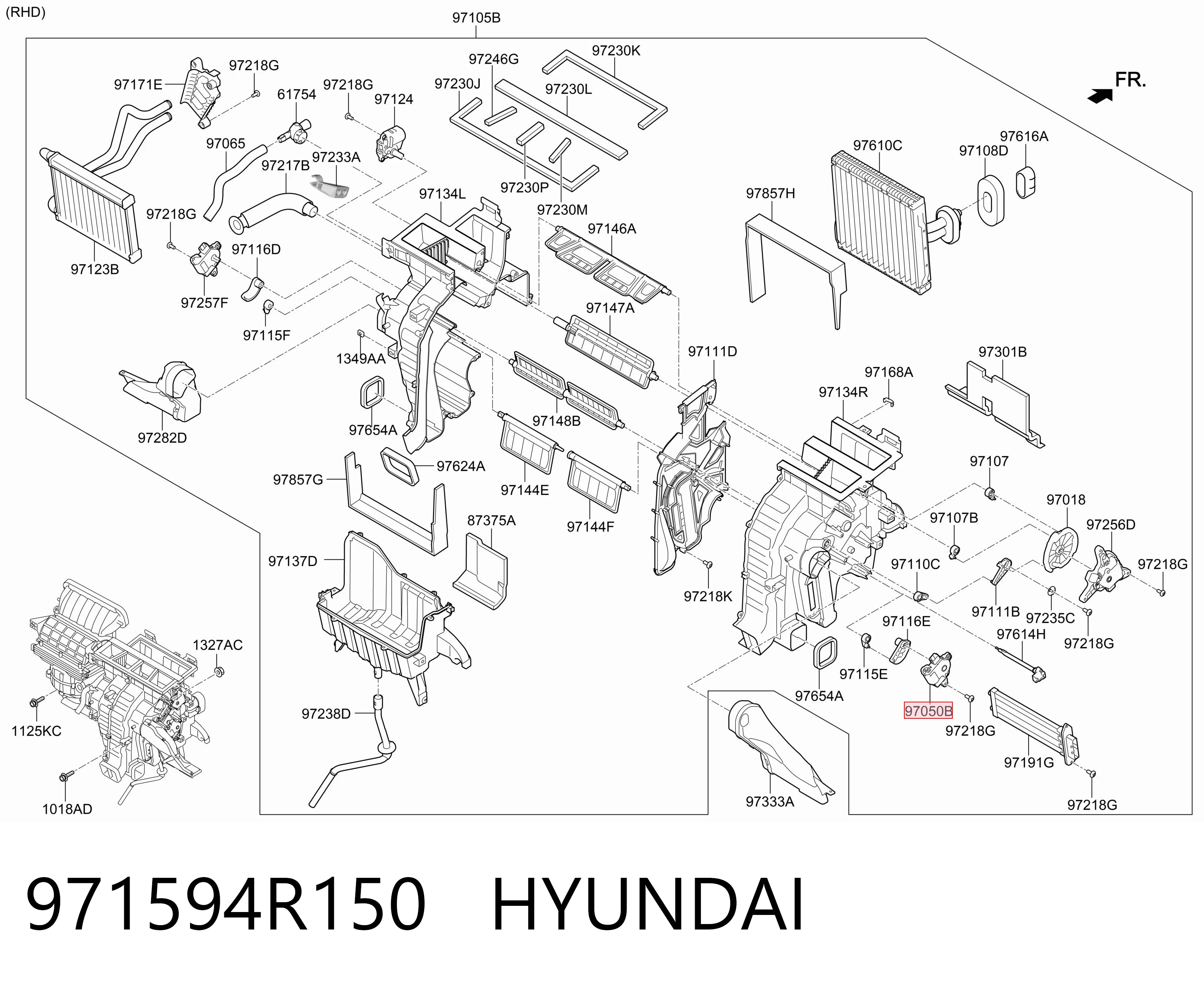 971594R150 Hyundai/Kia Мотор заслінки печі