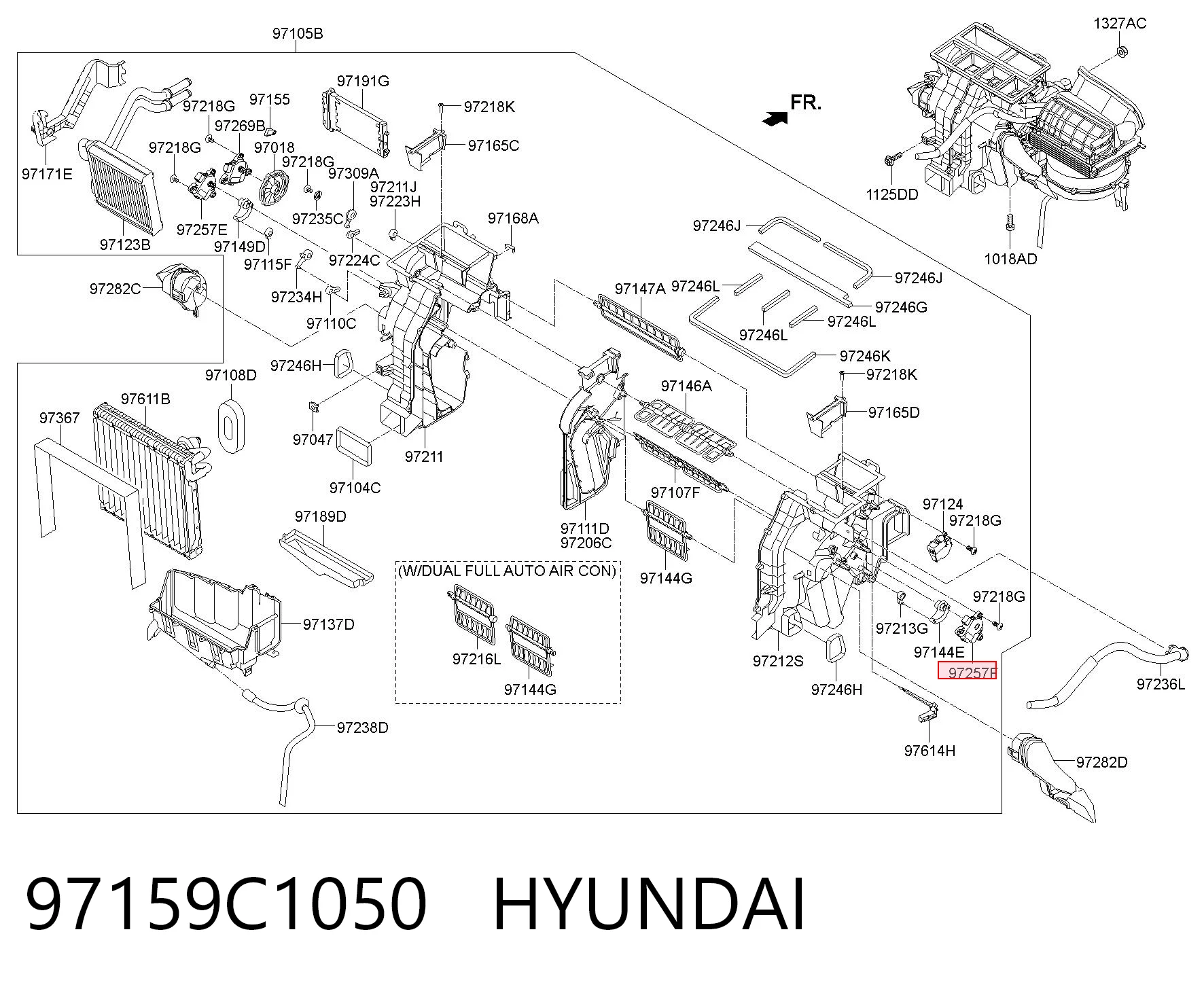 97159C1050 Hyundai/Kia Мотор заслінки печі