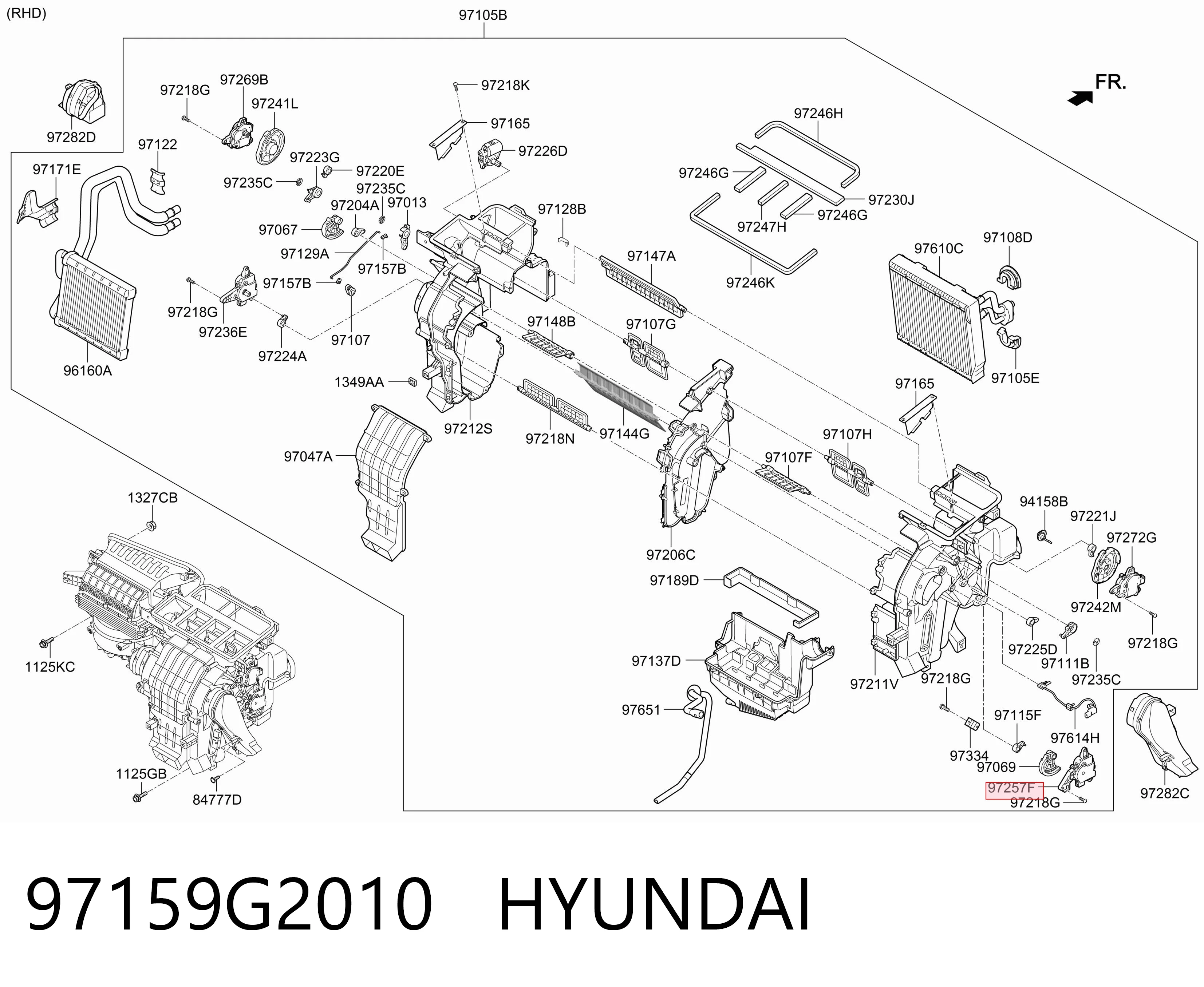 97159G2010 Hyundai/Kia Мотор заслінки печі