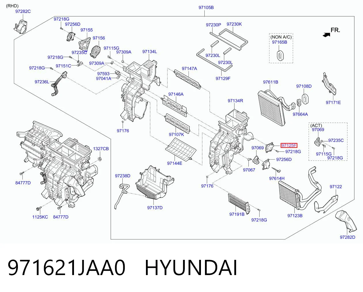 971621JAA0 Hyundai/Kia Мотор заслінки печі