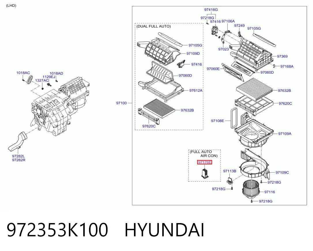 972353K100 Hyundai/Kia Регулятор оборотів пічки