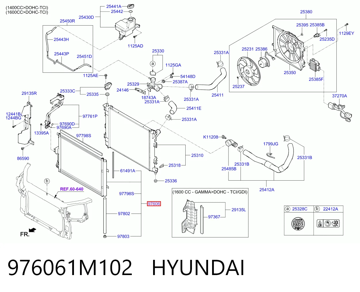 976061M102 Hyundai/Kia Конденсатор