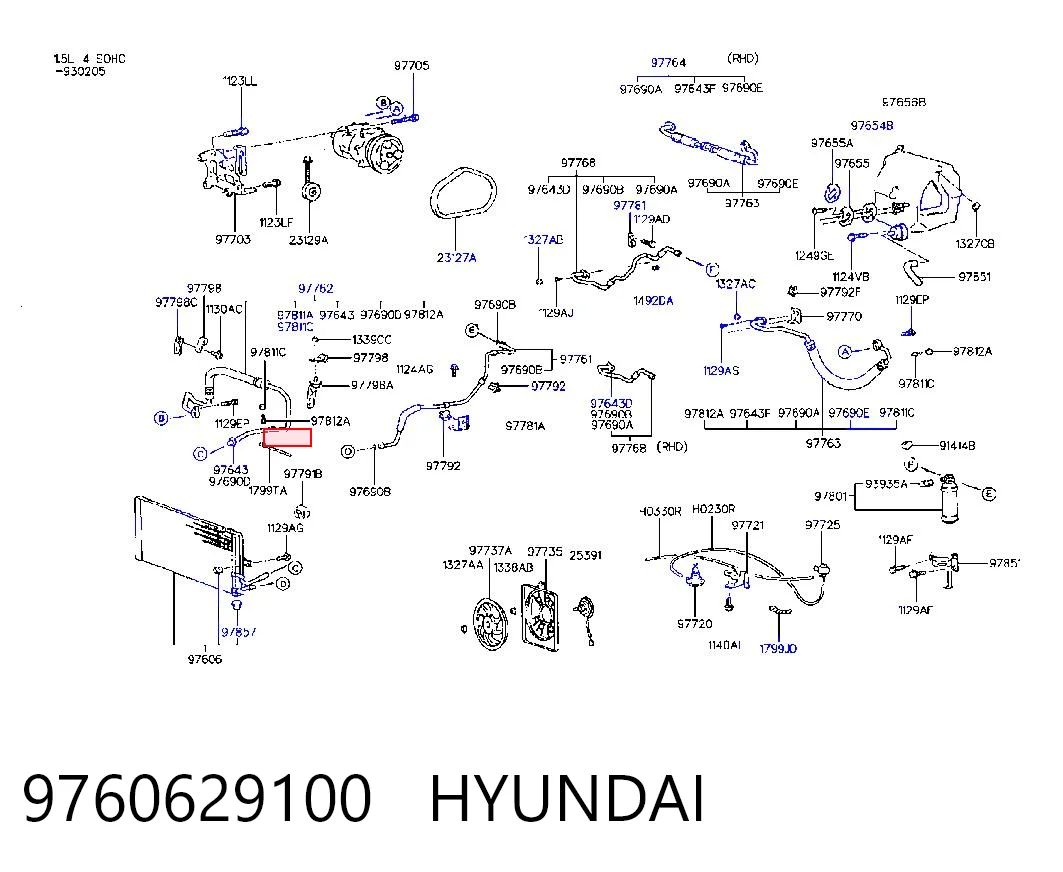 Конденсатор кондиціонера Hyundai Lantra II седан (1995 - 2000) ціна, від 84.82 USD