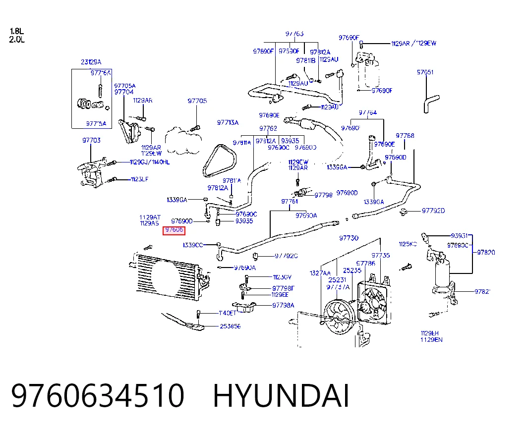 Конденсатор кондиціонера Hyundai Sonata III седан (1993 - 1998) ціна, від 45.75 USD