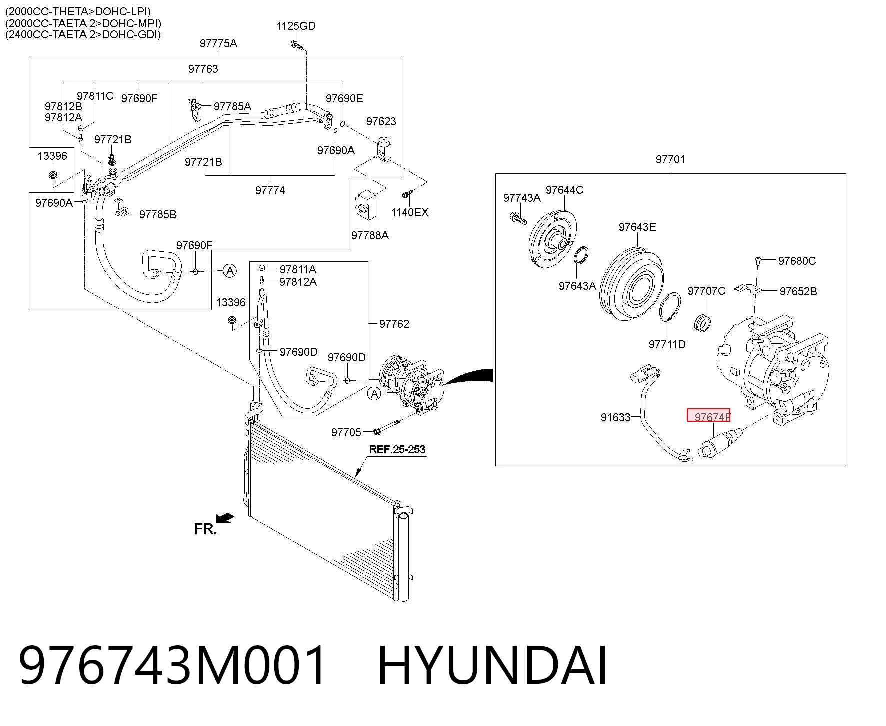 976743M001 Hyundai/Kia Клапан компресора кондиціонера