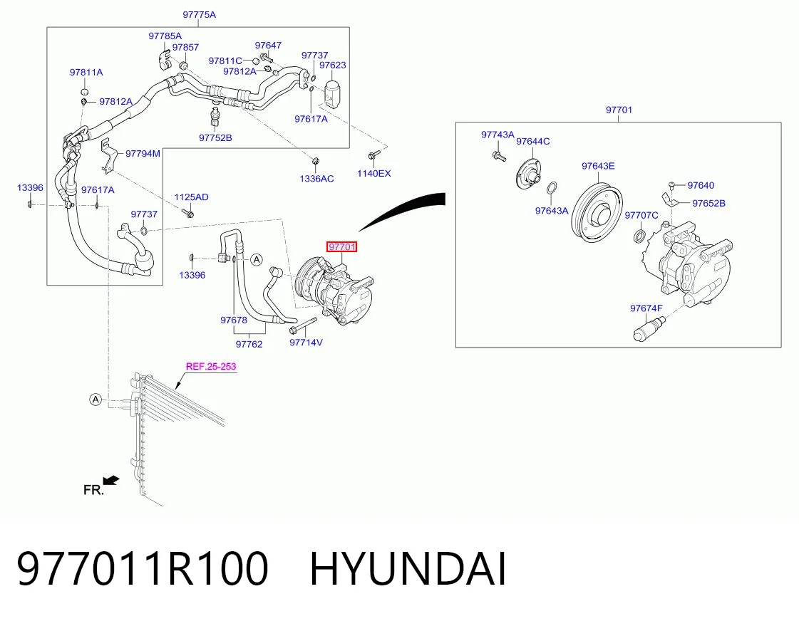 977011R100 Hyundai/Kia Компресор холодоагенту