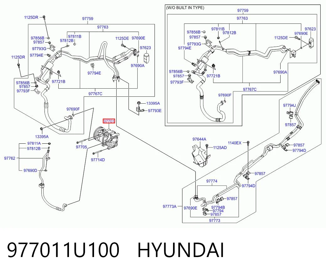 Компресор системи кондиціювання Hyundai Sonata V седан (NF) (2007 - 2010) ціна, від 186.42 USD