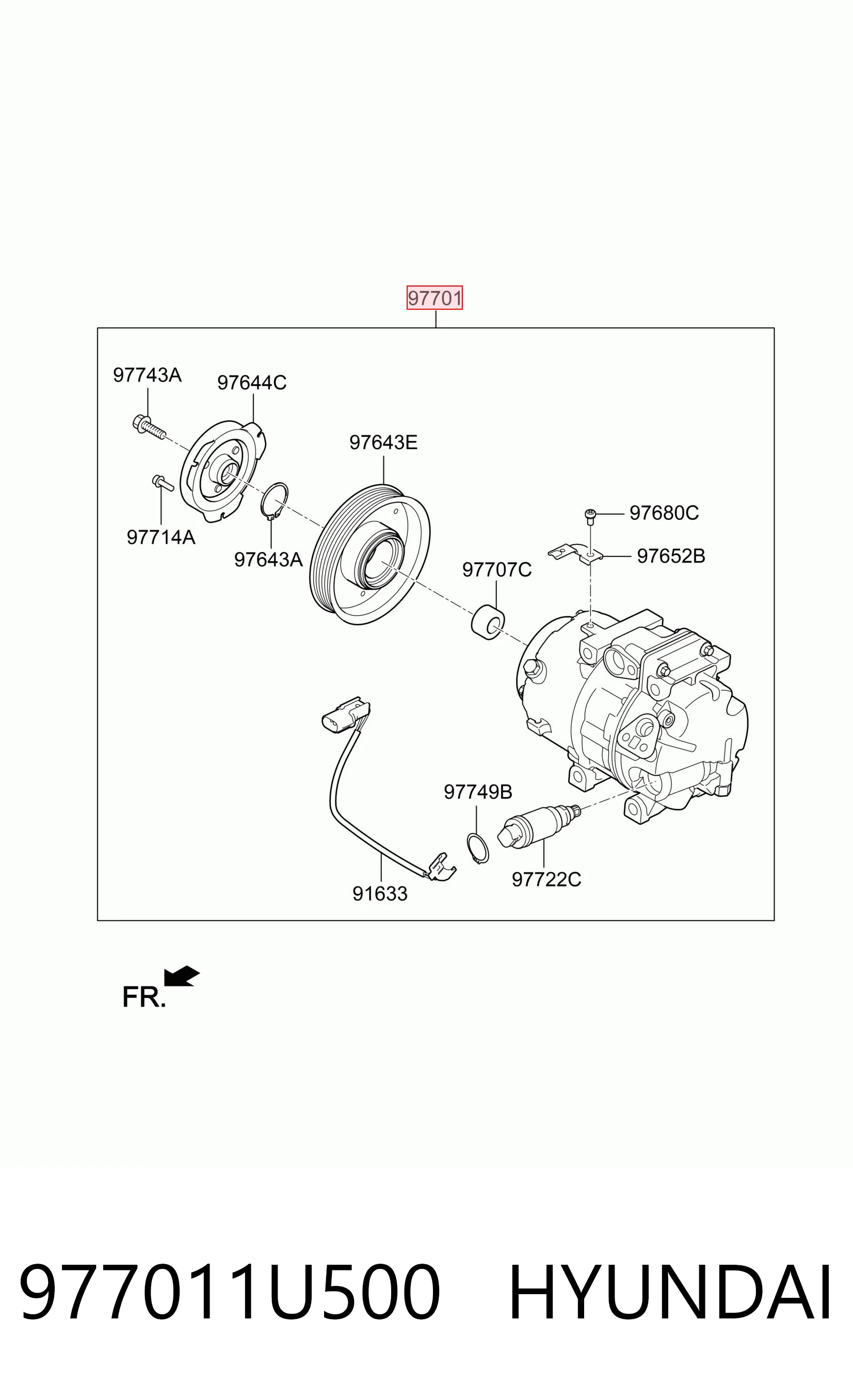 977011U500 Hyundai/Kia Компресор холодоагенту