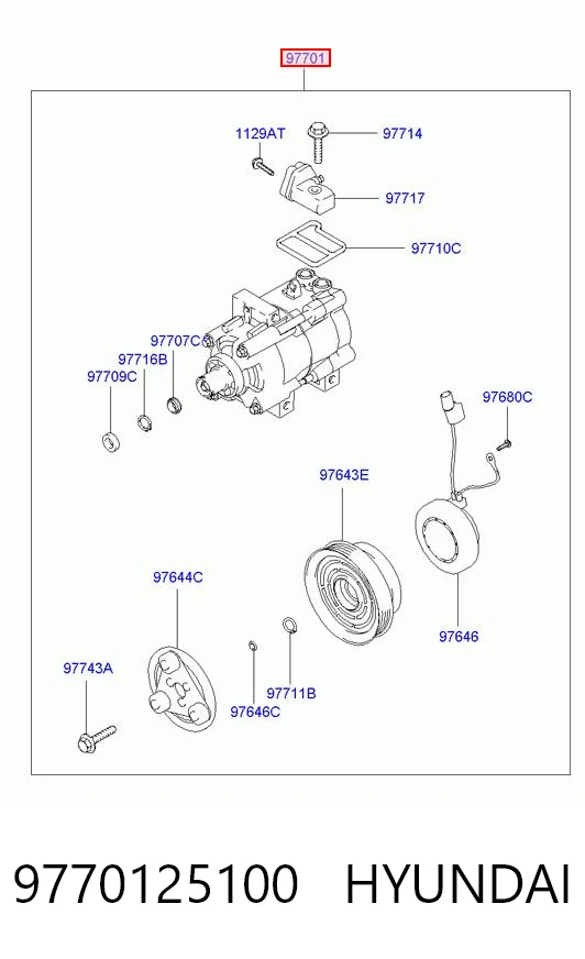 9770125100 Hyundai/Kia Компресор холодоагенту