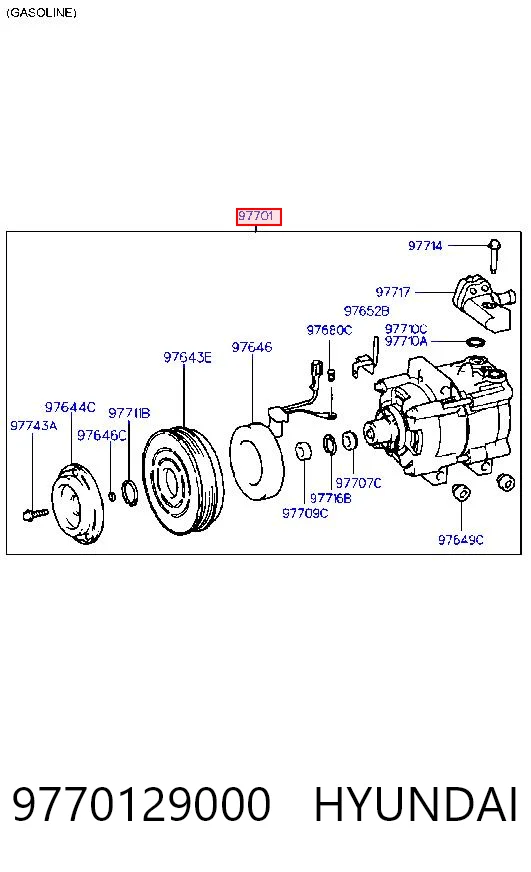9770129000 Hyundai/Kia Компресор холодоагенту