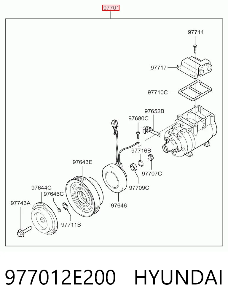 977012E200 Hyundai/Kia Компресор холодоагенту