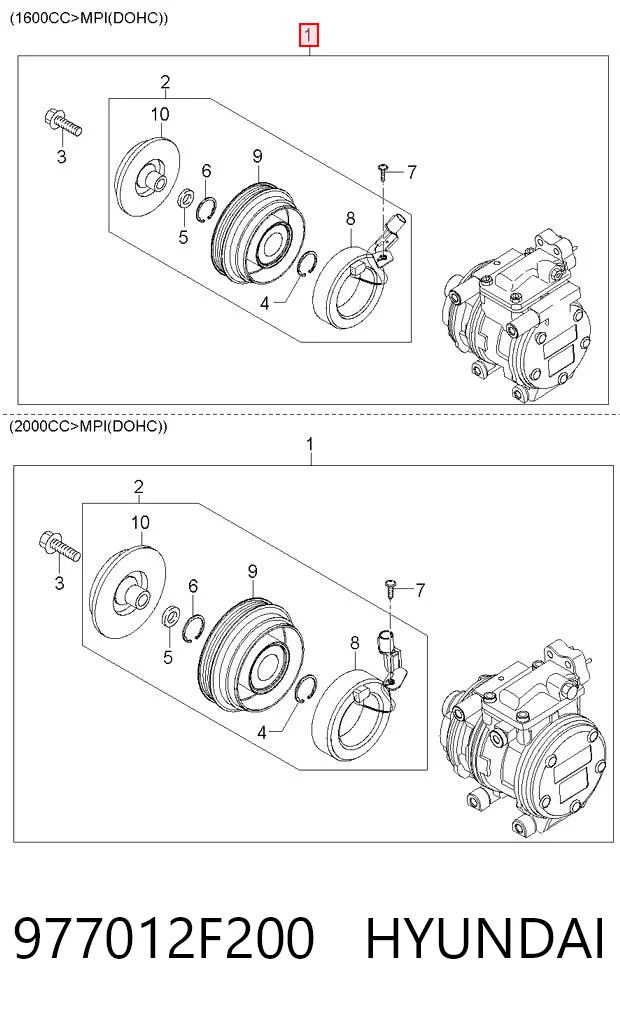 977012F200 Hyundai/Kia Компресор холодоагенту