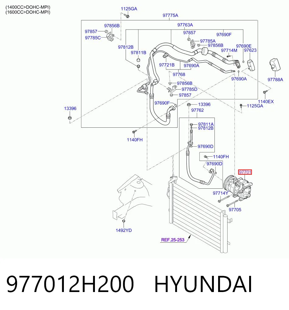 977012H200 Hyundai/Kia Компресор холодоагенту