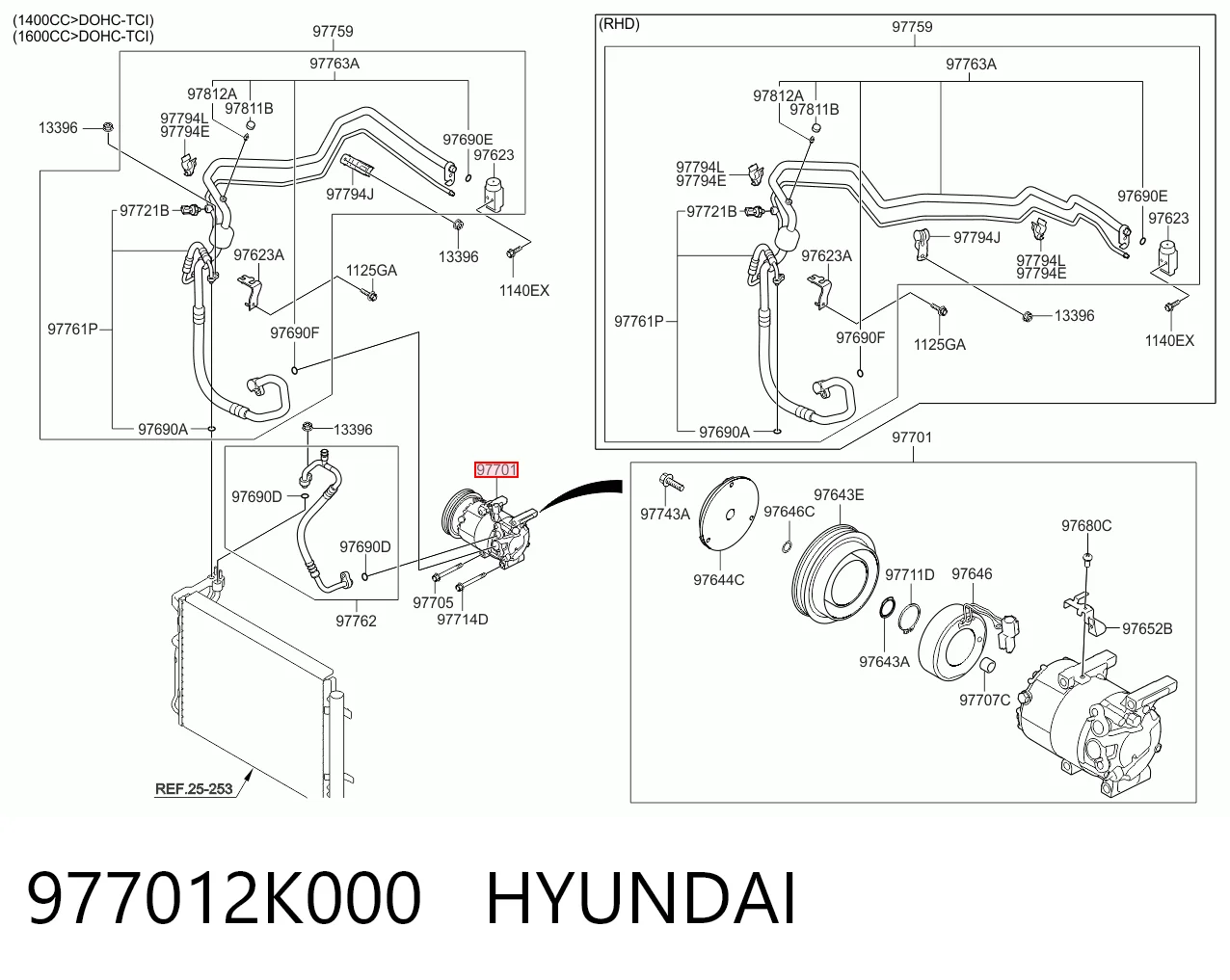 977012K000 Hyundai/Kia Компресор холодоагенту
