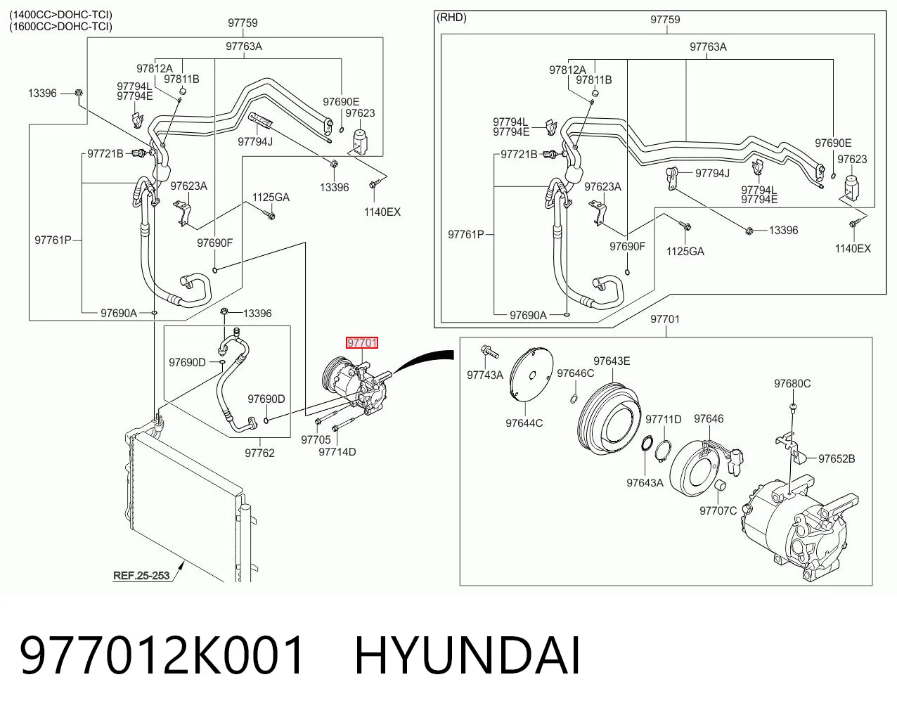 977012K001 Hyundai/Kia Компресор холодоагенту