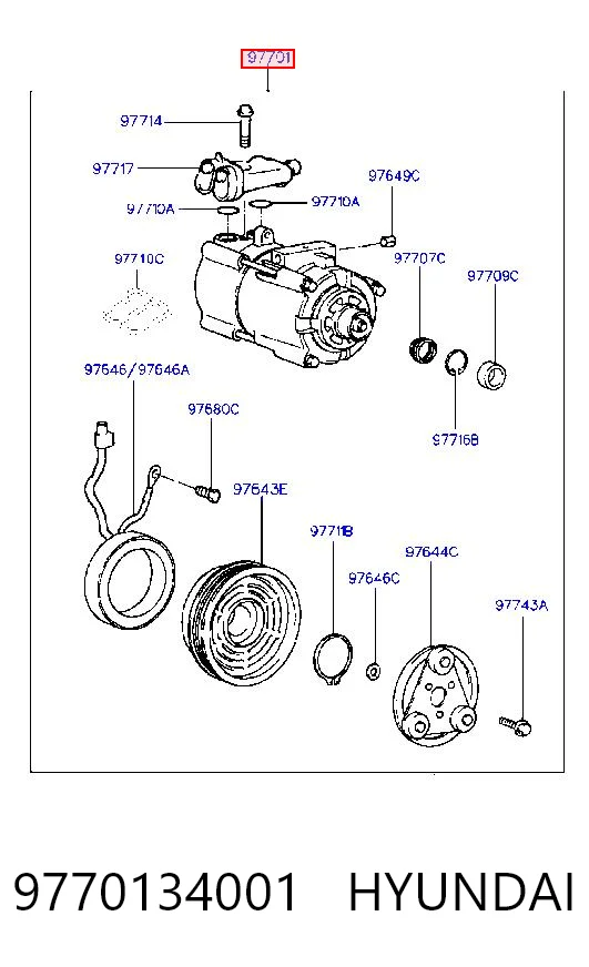 9770134001 Hyundai/Kia Компресор холодоагенту