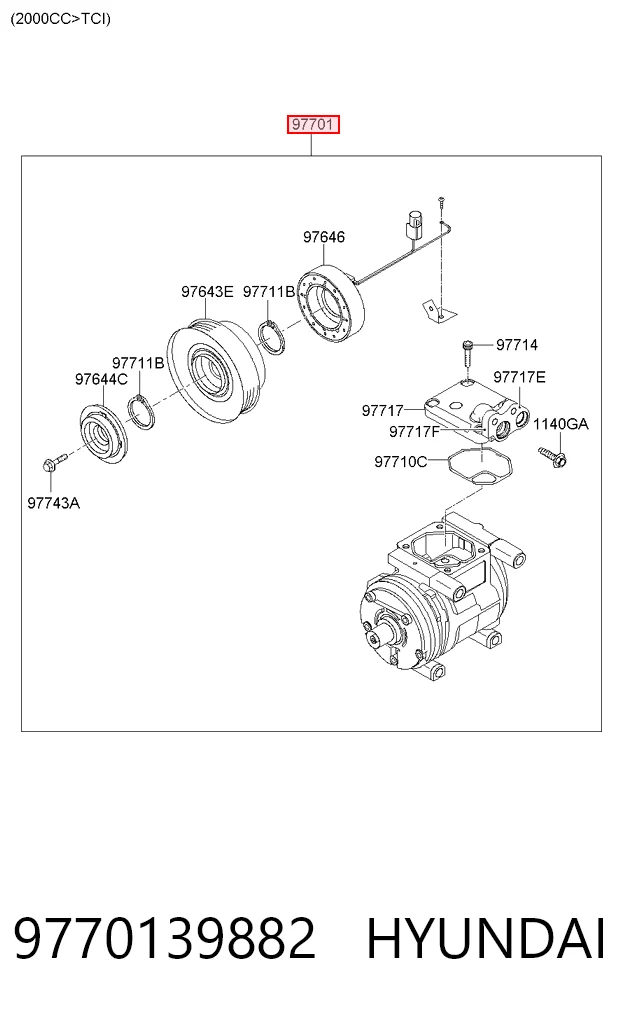 9770139882 Hyundai/Kia Компресор холодоагенту