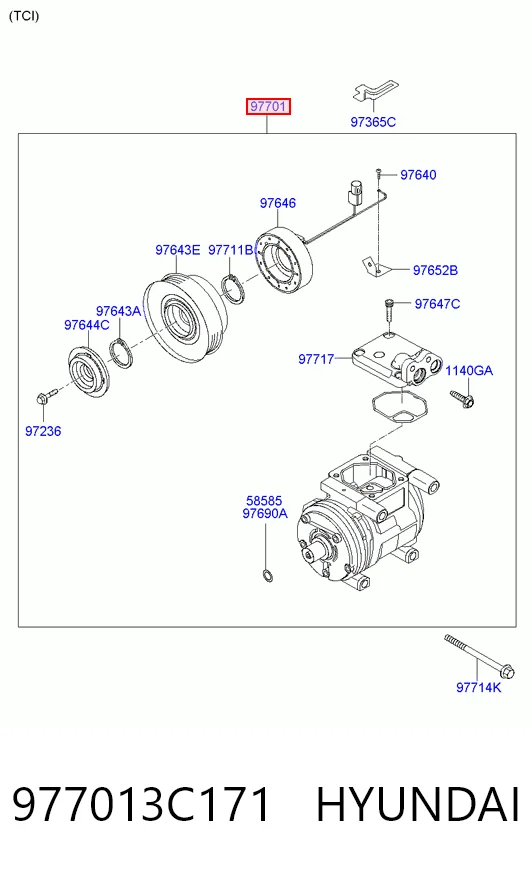 977013C171 Hyundai/Kia Компресор холодоагенту