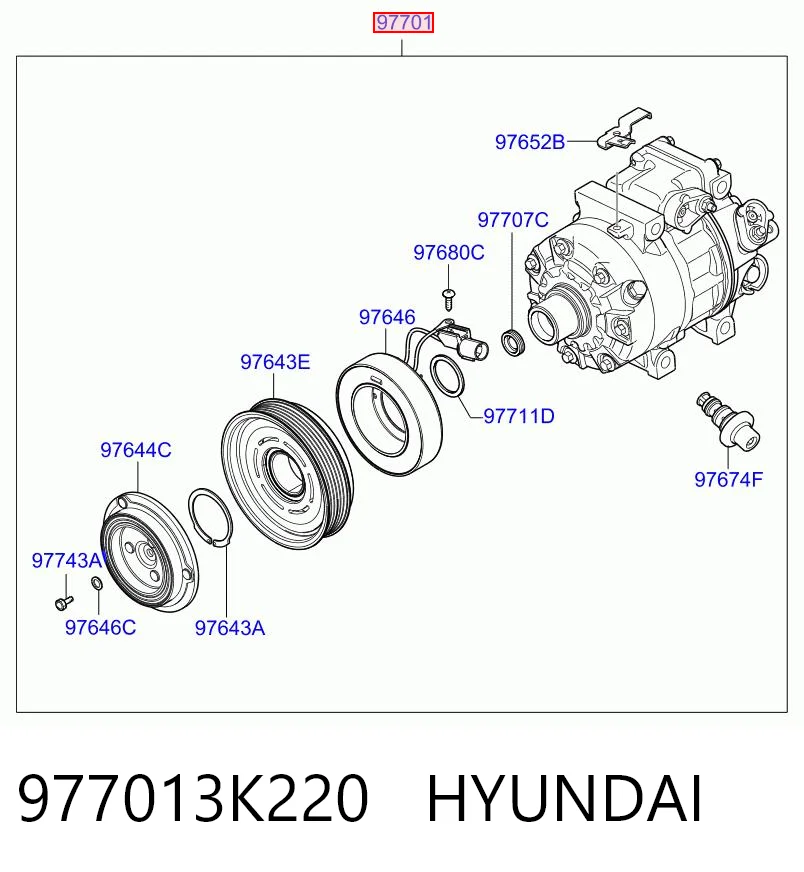  Компресор кондиціонера Hyundai Sonata 5