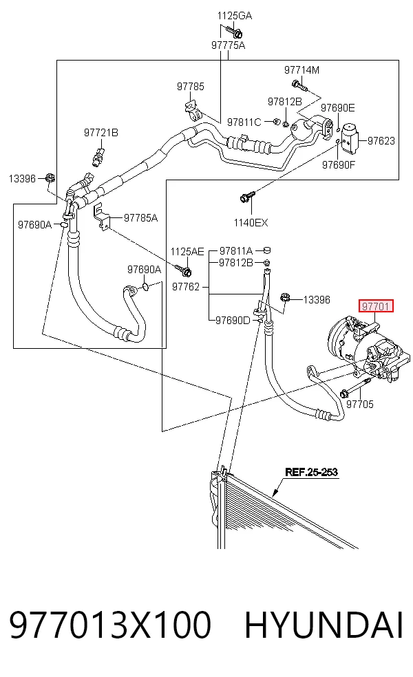 977013X100 Hyundai/Kia Компресор холодоагенту