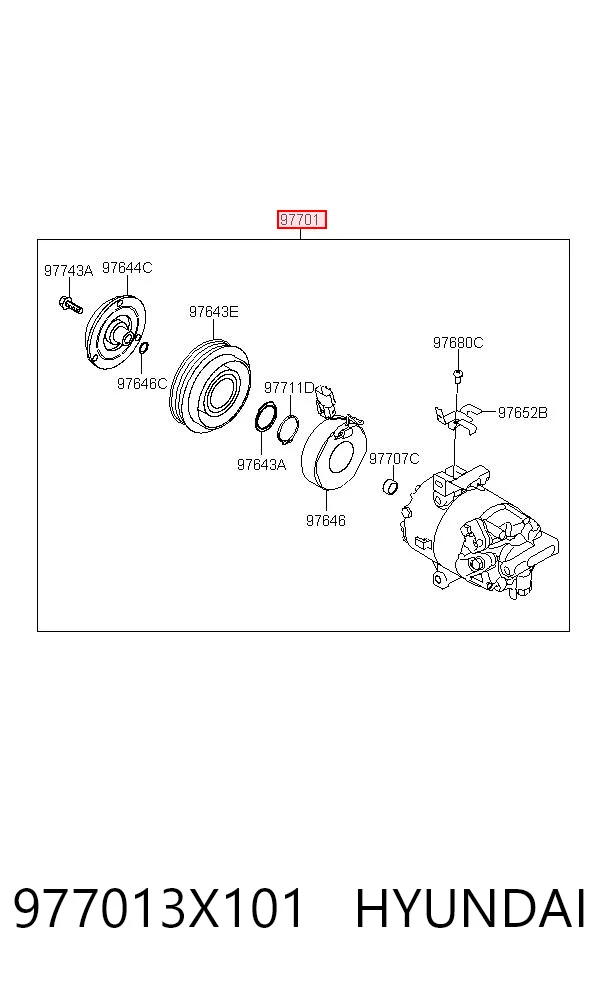 977013X101 Hyundai/Kia Компресор холодоагенту