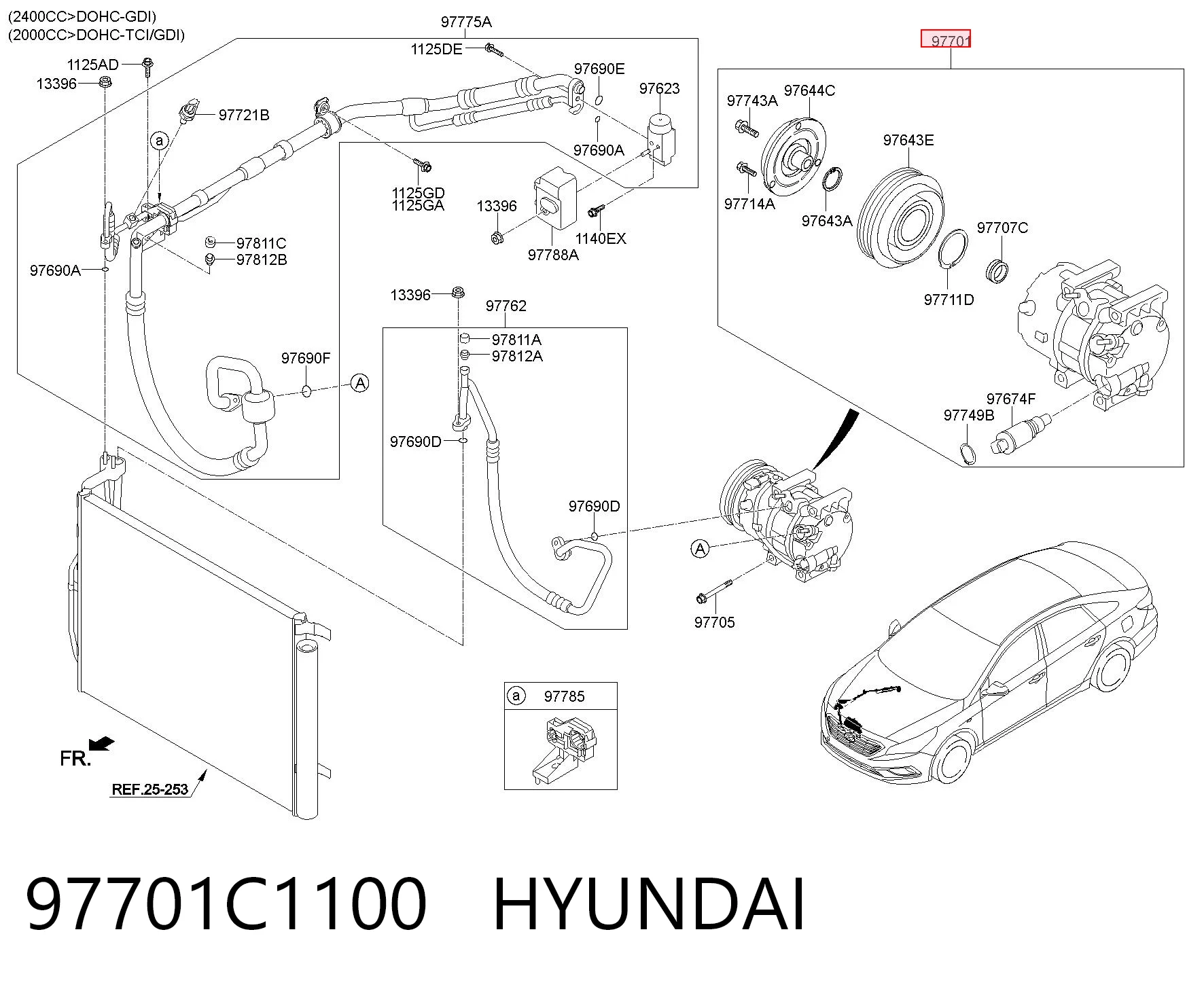 97701C1100 Hyundai/Kia Компресор холодоагенту