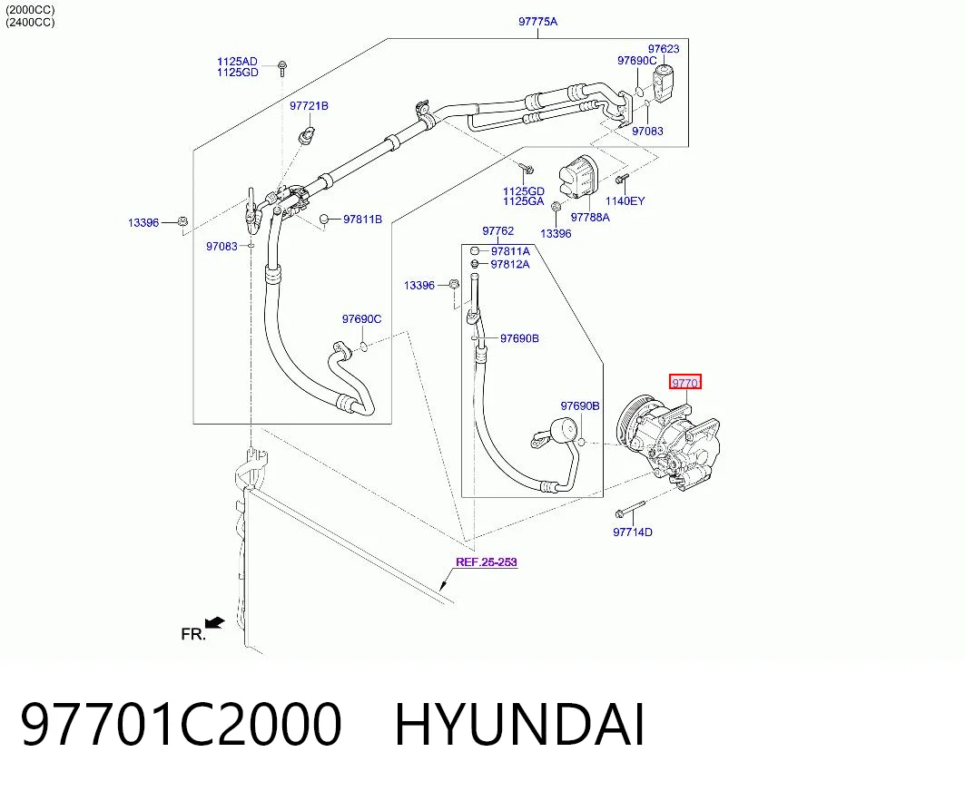 97701C2000 Hyundai/Kia Компресор холодоагенту