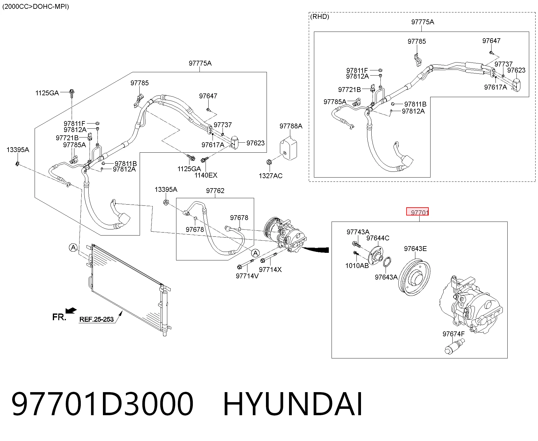 97701D3000 Hyundai/Kia Компресор холодоагенту
