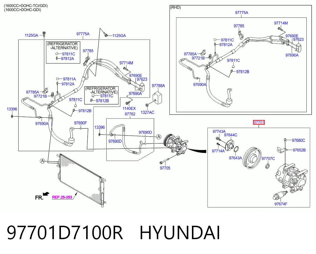 97701D7100R Hyundai/Kia Компресор холодоагенту
