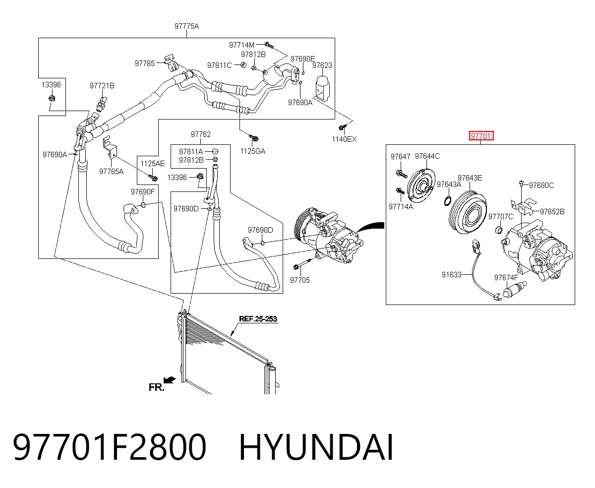 97701F2800 Hyundai/Kia Компресор холодоагенту