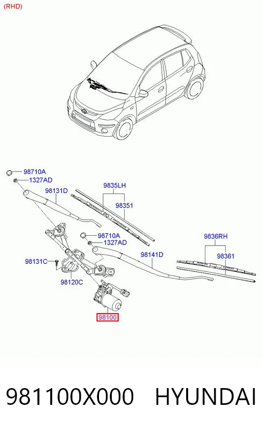 981100X000 Chrysler Мотор склоочисника скла (трапеції)