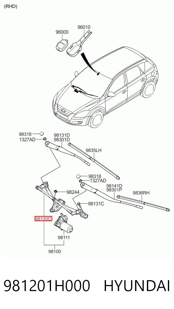 Трапеція склоочисника на KIA Ceed  ED