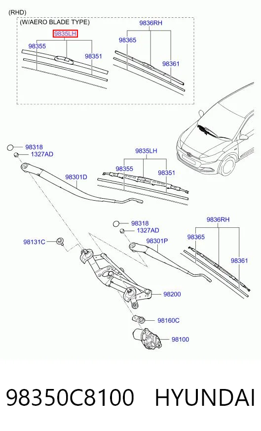 Купити EG2267330 Toyota Щітка-двірник лобового скла, пасажирська