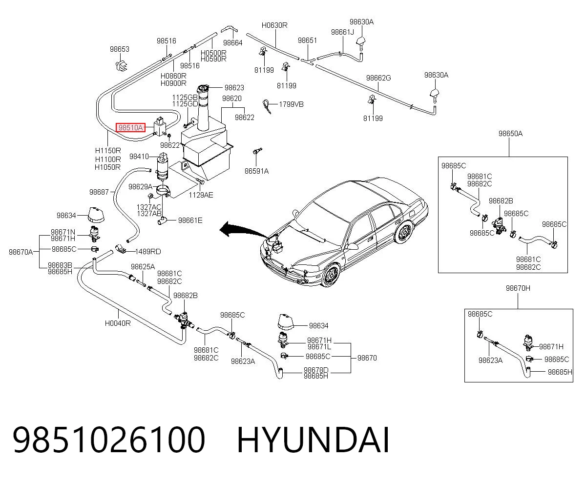 9851026100 Hyundai/Kia Мотор омивача