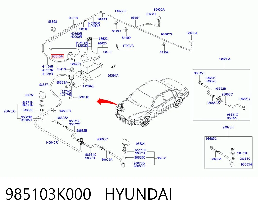 985103K000 Hyundai/Kia Мотор омивача