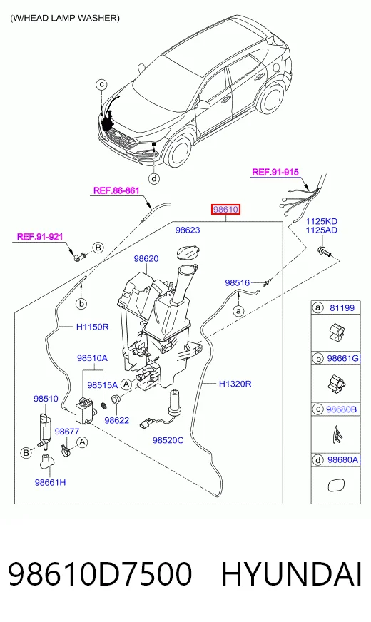 Бачок склоомивача на Hyundai Tucson III TL