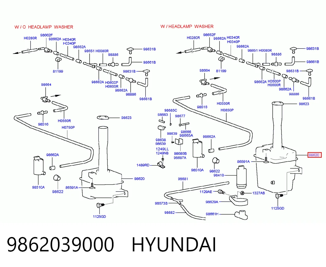 Бачок склоомивача на Hyundai Sonata IV EU4
