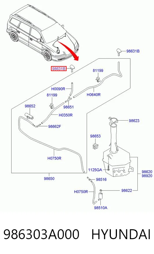 Купити Форсунка омивача Hyundai Trajet  FO