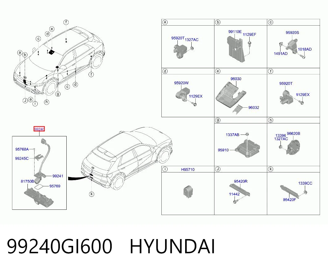 99240GI600 Hyundai/Kia Камера заднього виду