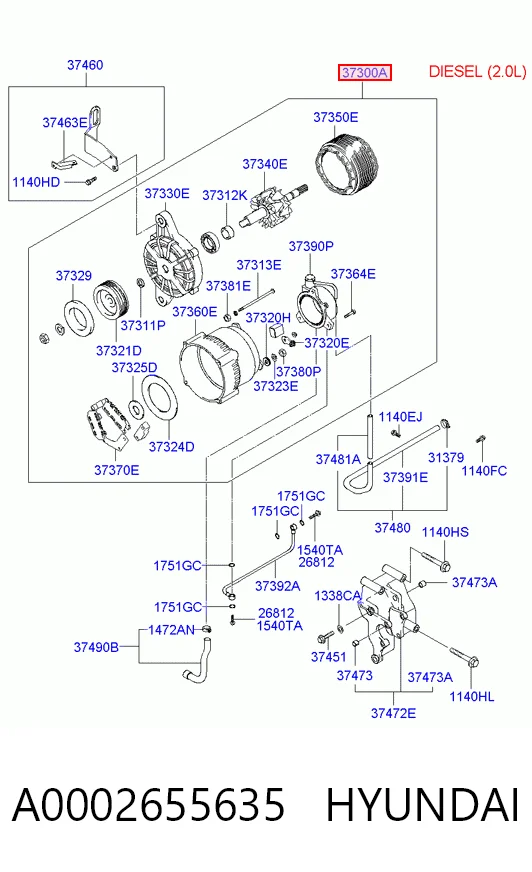 A0002655635 Hyundai/Kia Авто генератор