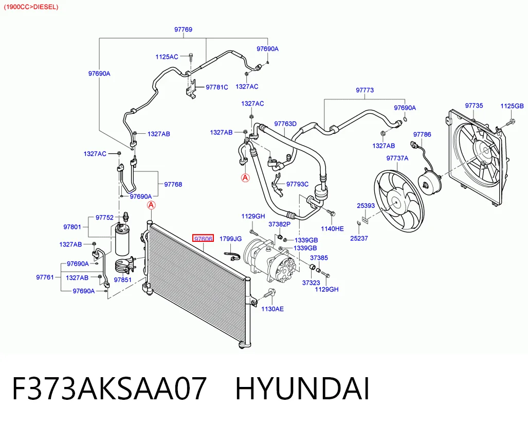 Купити Радіатор кондиціонера Hyundai Lantra II 