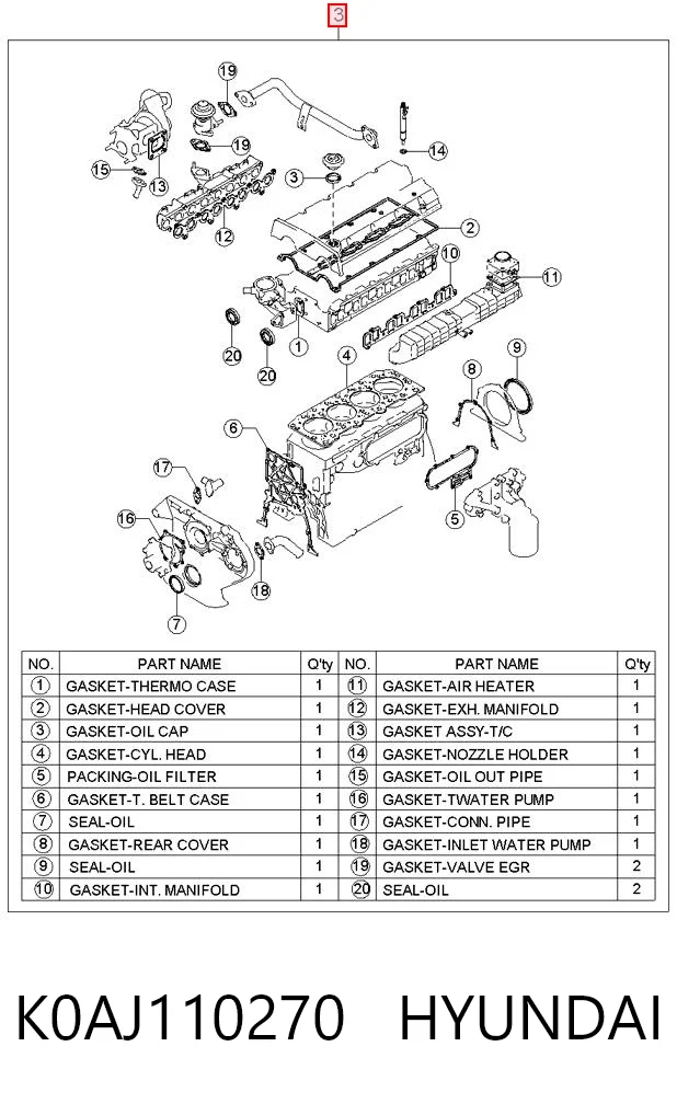 Комплект прокладок двигуна, повний Korea (oem) M10315OEM ціна, від 59.57 USD