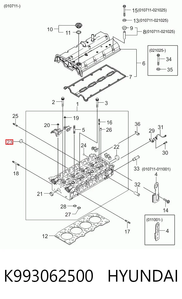 Заглушка ГБЦ Hyundai Accent II