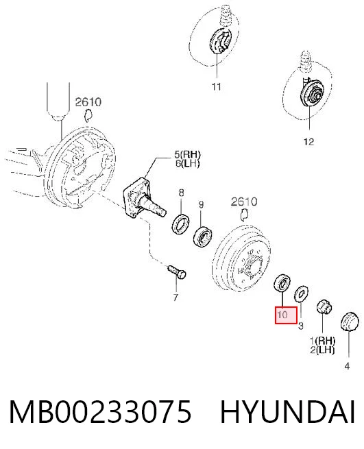KKY0133075 Mazda Підшипник маточини задньої, зовнішній