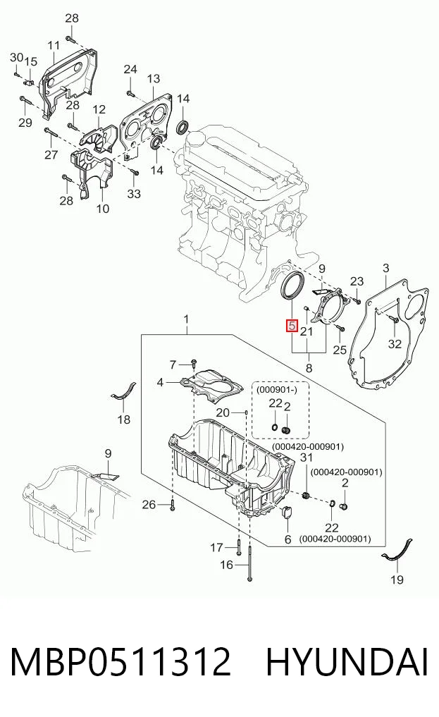 Купити Сальник колінвала задній KIA Rio I DC