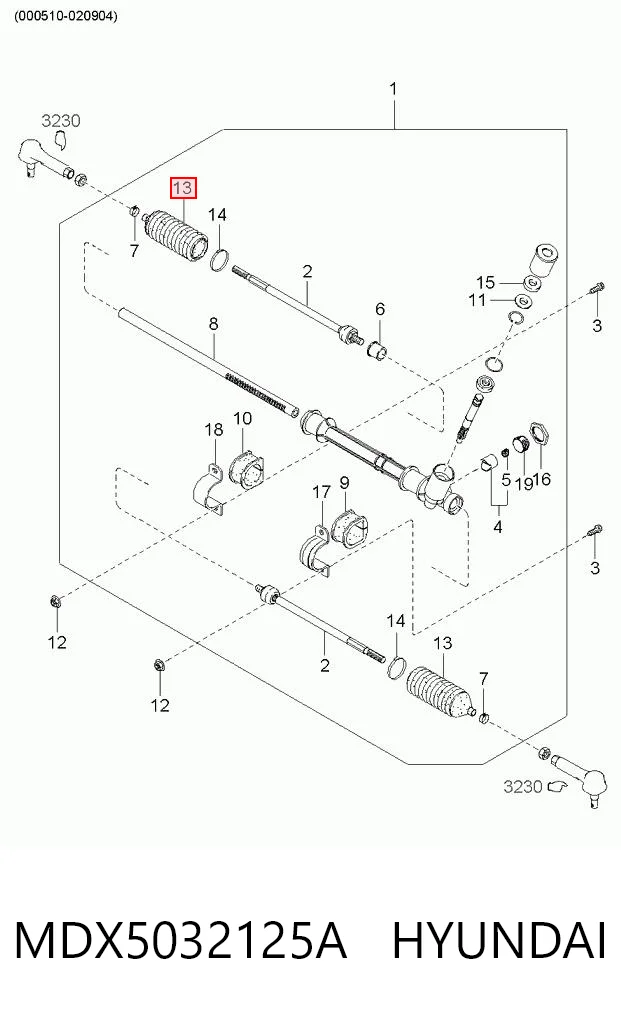 Купити Пильник рульової рейки KIA Avella DELTA 