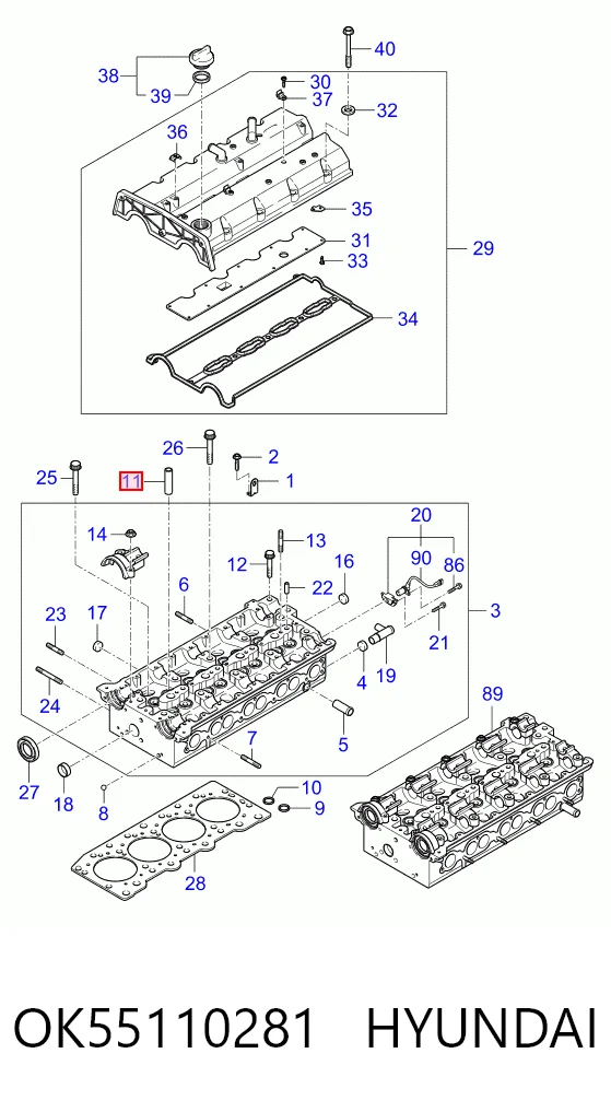 Купити Направляюча клапанів Hyundai Terracan  HP