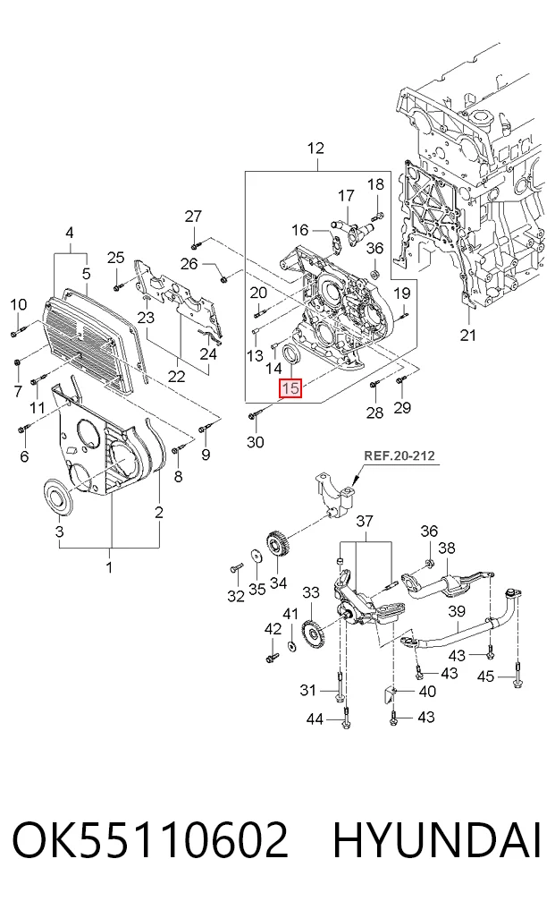 Купити Сальник коленвалу Hyundai Terracan  HP