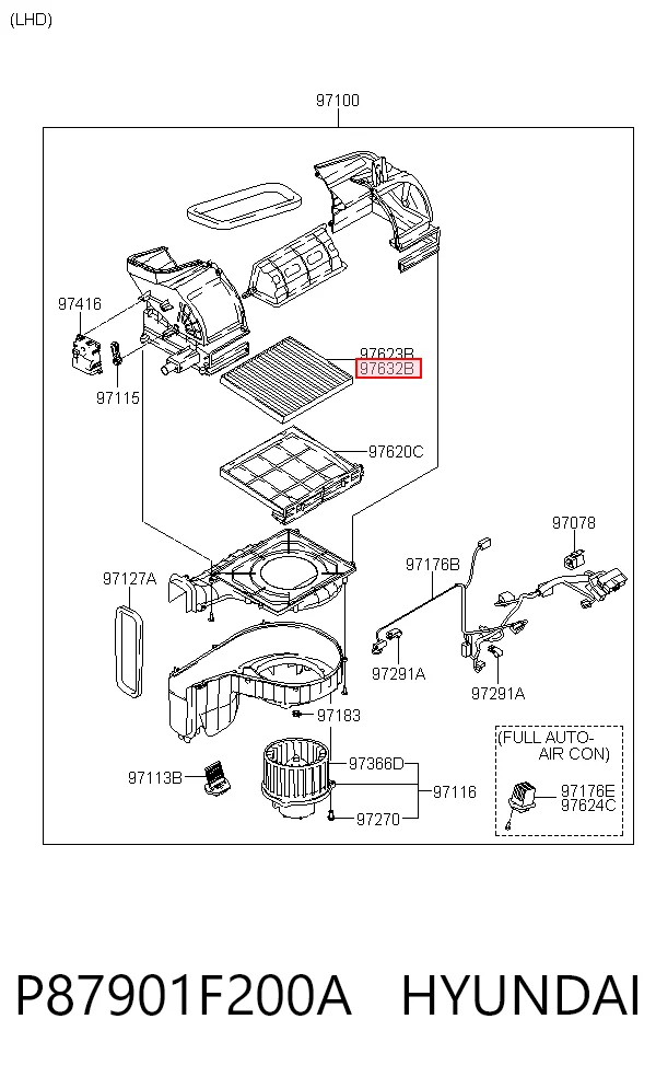 P87901F200A Hyundai/Kia Внутрішньосалонний фільтр